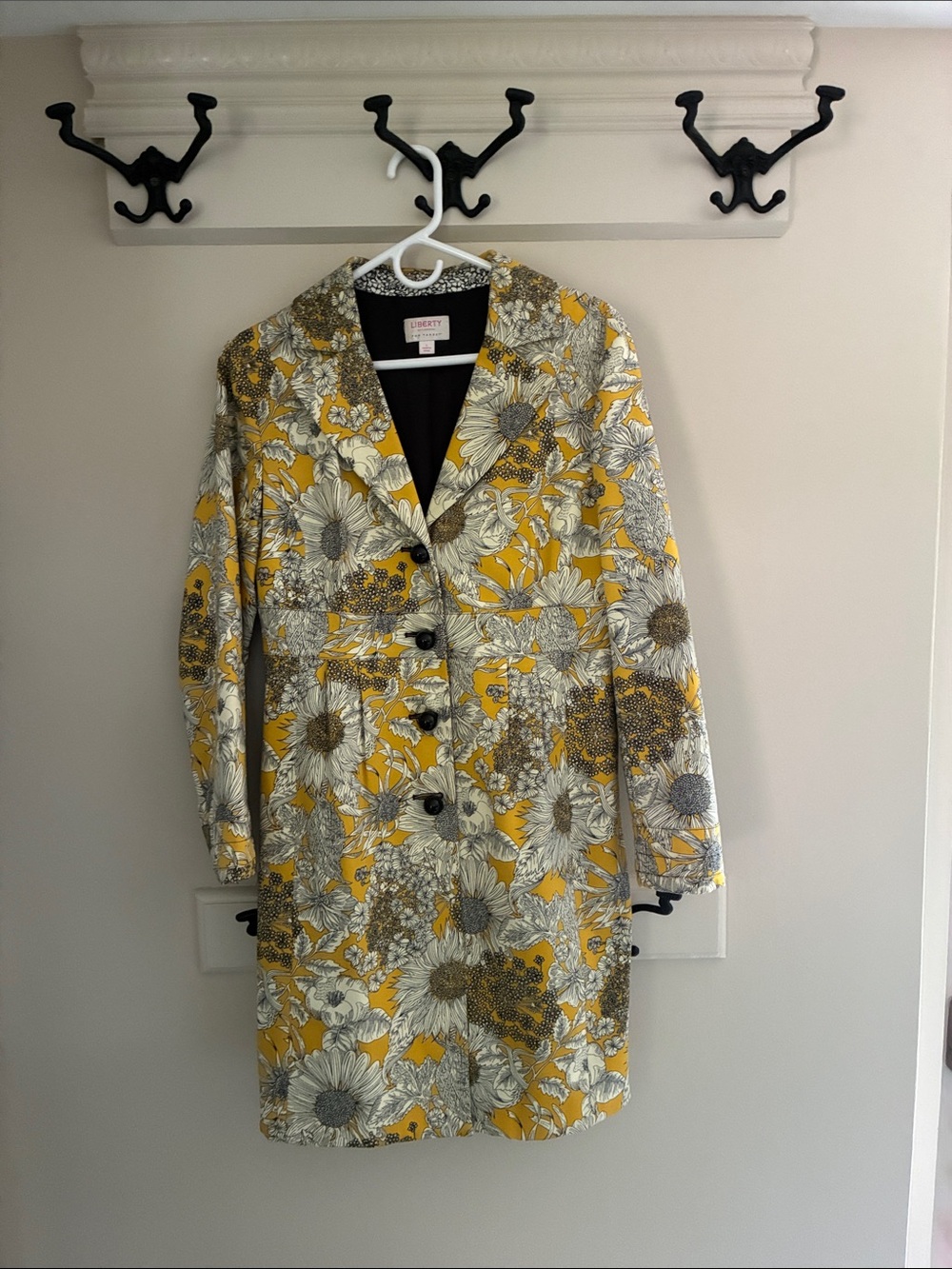 Liberty of London Yellow and Black Floral Trench Coat